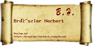 Brüszler Herbert névjegykártya